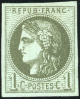 * 39A - 1c. Olive. Report I. TB. - 1870 Bordeaux Printing