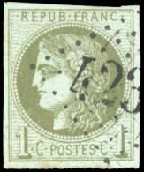 Obl. 39C - 1c. Olive. Report 3. Obl. GC 423. SUP. - 1870 Emissione Di Bordeaux