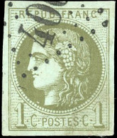 Obl. 39C - 1c. Olive. Report 3. Obl. TB. - 1870 Ausgabe Bordeaux