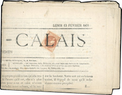 Obl. 40B - 2c. Brun-rouge. Report 2. Petits Défauts. Obl. Typo S/Journal LE PAS-DE-CALAIS N°114. Cote MAURY 3600. TB. - 1870 Bordeaux Printing
