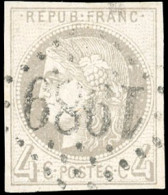 Obl. 41A - 4c. Gris. Report 1. Position 8. Obl. GC 1989. Grandes Marges. SUP. - 1870 Bordeaux Printing