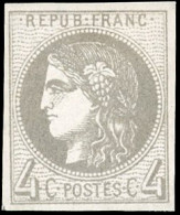 * 41B - 4c. Gris. Report 2. SUP. - 1870 Bordeaux Printing