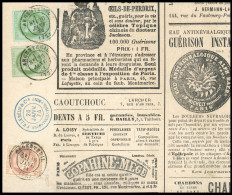 Obl. 51+ 53 - 2c. Rouge-brun + 5c. Vert-jaune S/azuré X 2 Obl. Du CàD D'ARGENTEUIL Du 26 Janvier 1874 S/journal LE GRELO - 1871-1875 Cérès