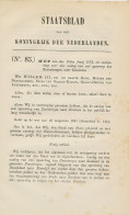 Staatsblad 1873 : Spoorlijn Zevenbergen - Zwaluwe - Documentos Históricos