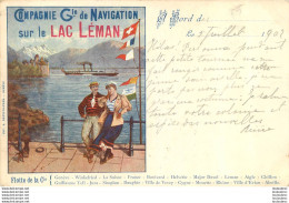 COMPAGNIE GENERALE DE NAVIGATION SUR LE LAC LEMAN  VOYAGEE EN 1902 - Sonstige & Ohne Zuordnung