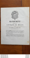 MEAUX MANDEMENT 1868 AUGUSTE  EVEQUE DE MEAUX  14 PAGES - Historical Documents