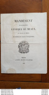 MEAUX MANDEMENT 1846 AUGUSTE  EVEQUE DE MEAUX  8 PAGES - Documents Historiques