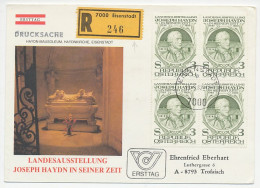 Registered Cover Austria 1982 Joseph Haydn - Composer - Música