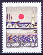 Austria 1983 MNH, Painting By Gottfried Kumpf Setting Sun Over Burgenland - Autres & Non Classés