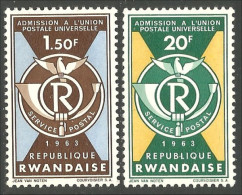 777 Rwanda Pigeon Post Horn Cor Postal Admission UPU MH * (RWA-150) - U.P.U.