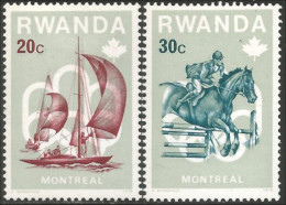 777 Rwanda Montreal Bateau Voiliers Sailing Ships Horse Jumping Cheval MNH ** Neuf SC (RWA-134c) - Unused Stamps