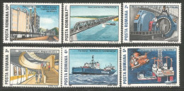 766 Roumanie Pont Bridge Train Subway Metro Bateau Ship Helicoptere MNH ** Neuf SC (ROU-320) - Nuevos