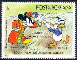 766 Roumanie Disney Mickey Chef Orchestre Donald Flute (ROU-81) - Costumi