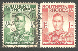 762 Southern Rhodesia George VI 1/2d 1d (RHS-28a) - Rhodésie Du Sud (...-1964)