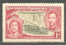 762 Southern Rhodesia 1937 George VI Train Locomotive Railways Zug Treno MVLH * Neuf Très Légère (RHS-21) - Royalties, Royals