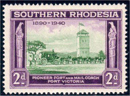 762 Southern Rhodesia Mail Coach Pioneer Fort Victoria MNH ** Neuf SC (RHS-11) - Stage-Coaches