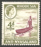 760 Rhodesia Nyasaland Pirogue Lake Bangsweulu Bateau Boat (RHO-40b) - Rhodésie & Nyasaland (1954-1963)