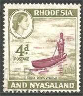 760 Rhodesia Nyasaland Pirogue Lake Bangsweulu Bateau Boat (RHO-40b) - Rodesia & Nyasaland (1954-1963)