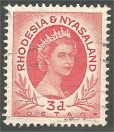 760 Rhodesia Nyasaland Queen Elizabeth II 3d Rose (RHO-33b) - Königshäuser, Adel