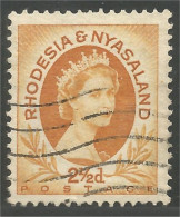 760 Rhodesia Nyasaland Queen Elizabeth II 2 1/2d Orange (RHO-32b) - Royalties, Royals