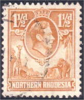 758 Northern Rhodesia Elephant Elephants Elefante Olifant George V (RHN-10) - Elephants