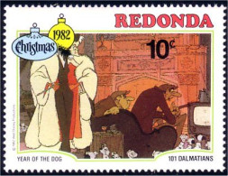 756 Redonda Disney 101 Dalmatiens Dalmatians Cruela De Vil Jasper Horace MNH ** Neuf SC (RED-7a) - Antigua Y Barbuda (1981-...)