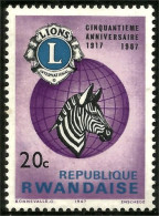 777 Rwanda Lions Club Zèbre Zebra MH * Neuf (RWA-234) - Sonstige & Ohne Zuordnung