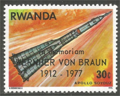 777 Rwanda Fusée Soyuz Rocket Surcharge Wernher Von Braun MNH ** Neuf SC (RWA-178c) - Other & Unclassified