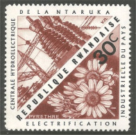 777 Rwanda Ntakura Hydroelectric Pyrethre Chysanthemum Flower MNH ** Neuf SC (RWA-173) - Elettricità