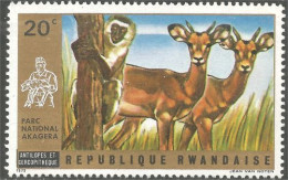 777 Rwanda Antelopes Antilopes Monkey Singe Ape Affe No Gum (RWA-165b) - Sonstige & Ohne Zuordnung