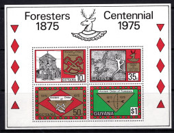 Guyana 1975 Centenary Of Ancient Order Of Foresters MS MNH (SG MS648) - Guyane (1966-...)