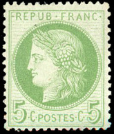 ** 53 -  5c. Vert-jaune S/azuré. TB. - 1871-1875 Cérès