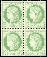 * 53 - 5c. Vert. Bloc De 4. TB. - 1871-1875 Ceres