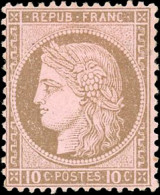 * 54 - 10c. Brun S/rose. SUP. - 1871-1875 Cérès