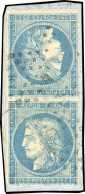 Obl. 60Ab - 25c. Bleu. Type I. Paire Tête-Bêche. Obl. TB. - 1871-1875 Cérès
