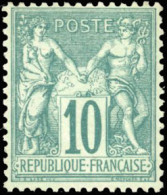 * 65 - 10c. Vert. Trace De Charnière Presque Invisible. SUP. - 1876-1878 Sage (Tipo I)