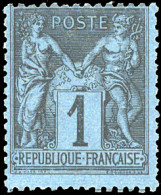 * 84 - 1c. Bleu De Prusse Foncé. Couleur Rare. TB. - 1876-1878 Sage (Typ I)