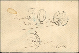 Obl. LA VILLE DE FLORENCE. Lettre Taxée Au Tampon à 30c. Frappée Du CàD De PARIS (60) Du 24 Septembre 1870 à Destination - Guerre De 1870