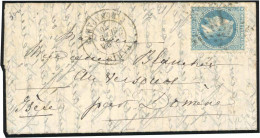 Obl. 29 - LA VILLE DE FLORENCE. 20c. Lauré Obl. Etoile 15 S/lettre Frappée Du CàD De PARIS - R. BONAPARTE Du 24 Septembr - Krieg 1870