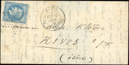 Obl. 29 - LES ETATS-UNIS. 20c. Lauré Obl. étoile ''11'' S/lettre Frappée Du CàD De PARIS - RUE ST-HONORE Du 27 Septembre - Oorlog 1870