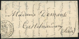 Obl. Courrier Retardé Des ETATS UNIS. Lettre Manuscrite De Paris Du 25 Septembre 1870 Frappée Du CàD Taxe 30c. De PARIS  - Oorlog 1870