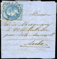 Obl. 29 - Pli Confié ARMAND BARBES. 20c. Lauré Obl. S/petite Lettre Manuscrite De PARIS Frappée Du CàD De CALAIS A PARIS - Guerre De 1870