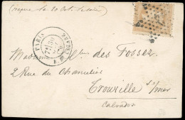 Obl. 28 - L'ARMAND BARBES. 10c. Lauré Obl. étoile 2 S/carte Frappée Du CàD De PARIS R. ST-LAZARE Du 30 Septembre 1870 à  - Guerre De 1870