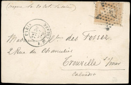 Obl. 28 - L'ARMAND BARBES. 10c. Lauré Obl. étoile 2 S/carte Frappée Du CàD De PARIS R. ST-LAZARE Du 30 Septembre 1870 à  - Guerra Del 1870