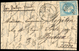 Obl. 29 - L'ARMAND BARBES. 20c. Lauré Obl. S/lettre Frappée Du Cachet Avec Section De Levée De PARIS (60) Du 2 Octobre 1 - Guerra De 1870