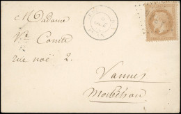 Obl. 28 - LE WASHINGTON. 10c. Lauré Obl. ARAN S/lettre Frappée Du CàD ARMEE DU RHIN - BAV AN Du 8 Octobre 1870 à Destina - War 1870