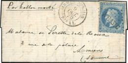Obl. 29 - LE LOUIS BLANC. 20c. Lauré Obl. Losange ''A.F. 13°C'' S/lettre Frappée Du Cachet ''ARMEE DU RHIN - Bau AL'' Du - War 1870