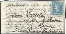 Obl. 29 - LE VAUBAN. 20c. Lauré Obl. S/lettre Frappée Du Cachet ''ARMEE FRANCAISE QUARTr Gal'' Du 25 Octobre 1870 à Dest - Guerra Del 1870