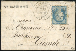 Obl. 37 - LE COLONEL CHARRAS. 20c. Siège Obl. étoile S/formule Imprimée Frappée Du CàD De PARIS - R. SERPENTE Du 27 Octo - Guerra De 1870