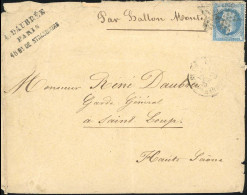 Obl. 29 - LE FULTON. 20c. Lauré Obl. étoile S/lettre Frappée Du CàD De PARIS Du 29 Octobre 1870 à Destination De SAINT-L - War 1870